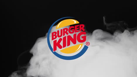 Illustrativer-Leitartikel-Der-Burger-King-Ikone,-Die-Erscheint,-Wenn-Rauch-überfliegt