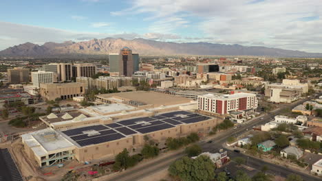 Convention-Center-Tucson-Arizona,-drone-orbit