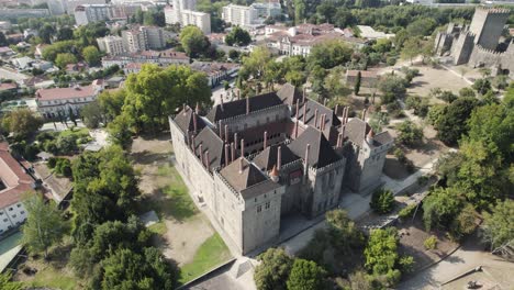 Aerial-view-of-the-medieval-Palace-of-the-Dukes-of-Braganza