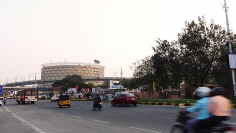 Hyderabad,-Indien-Straßenverkehr-In-Hyderabad