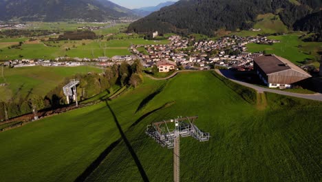 Ski-lift-Tower-Of-Maiskogelbahn-At-The-Rural-Town-Of-Kaprun-In-Austria