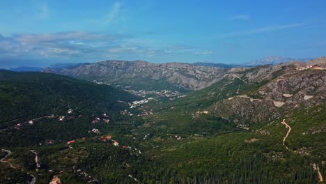 Aerial-shot-flying-over-the-Dinaric-Alps-in-Croatia-on-a-beautiful-summer-day