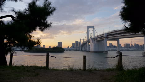 Bridge-over-harbor-to-city-of-Tokyo
