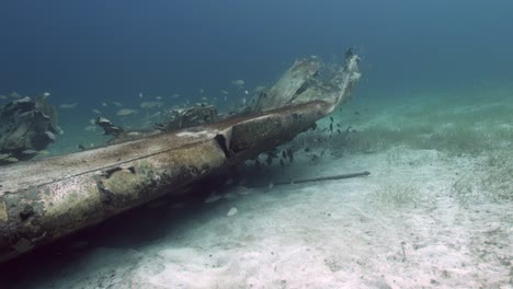 Airplane-wreckage-underwater