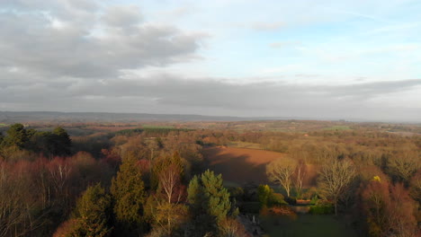 4K-Aerial-footage-from-the-beautiful-British-countryside-in-Kent-also-called-to-"The-Garden-of-England