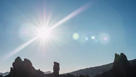 Sonnenuntergang-Zeitraffer-Sequenz-Am-Vulkan-El-Teide-Im-Teide-Nationalpark-Auf-Teneriffa