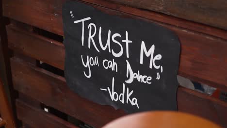 Message-written-on-the-bar-at-a-party