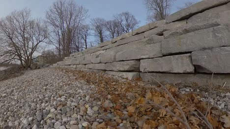 Low-angle-Limestone-rock-wall-day-time