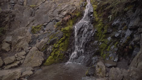 Aufschlussreiche-Aufnahme-Eines-Kleinen-Wasserfalls-Im-Victoria-Park,-Vancouver