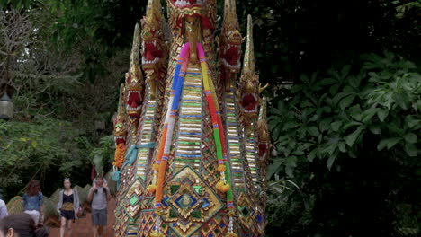 Front-of-the-Dragon-steps-at-Wat-Phra-That-Doi-Suthep,-Chiang-mai,-Thailand