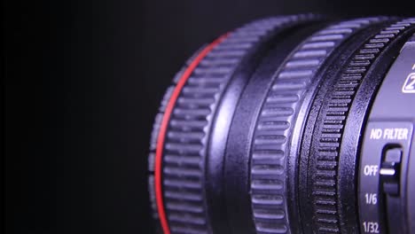 Close-Up-of-Moving-Adjustment-Rings-on-a-Digital-Video-Camera-Lens
