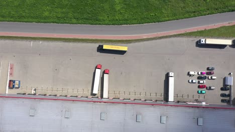 Aerial-Shot-of-Modern-Industrial-Warehouse