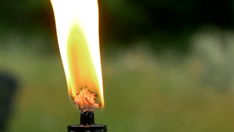 Closeup-of-burning-torch-in-slow-motion