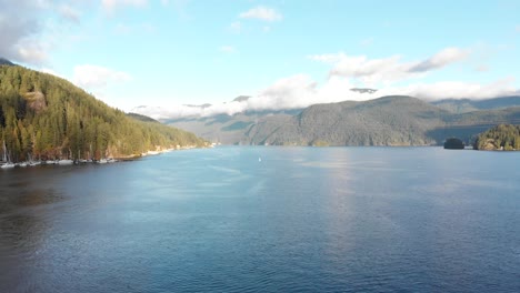 Various-drone-and-DSLR-shots-at-beautiful-Deep-Cove-in-Vancouver,-BC
