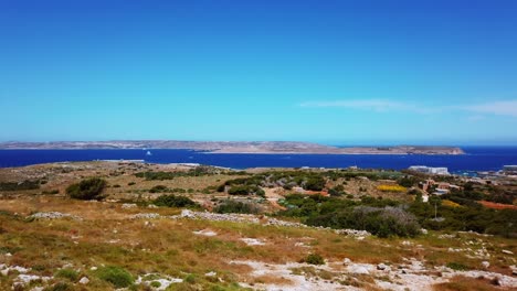 Timelapse-video-from-Malta,-Mellieha-to-Comino-and-Gozo-direction-on-a-sunny-day