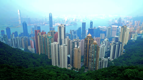 Lapso-De-Tiempo-Hermoso-Edificio-De-Arquitectura-Del-Paisaje-Urbano-De-Hong-Kong