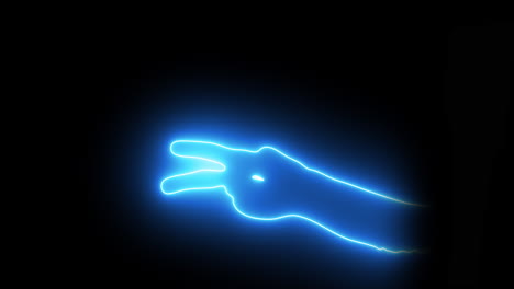Neonlichtblaue-Handzeichen-Schere.-4k