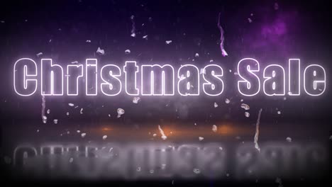 „Weihnachtsverkauf“-Neonlichtschild-Enthüllt-Durch-Einen-Sturm-Mit-Flackernden-Lichtern