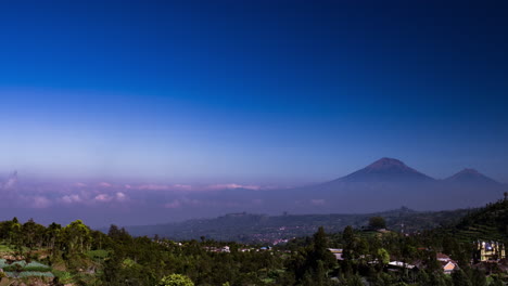 Volcano-landscape-with-blue-sky-and-rolling-clouds-plenty-of-copy-space