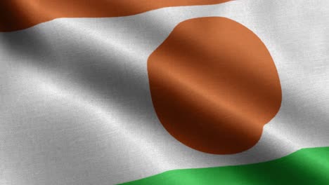Closeup-waving-loop-4k-National-Flag-of-Niger