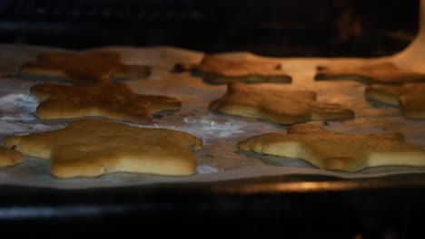 A-beautiful-batch-of-gingerbread-cookies-in-star-shape-is-baking-in-over