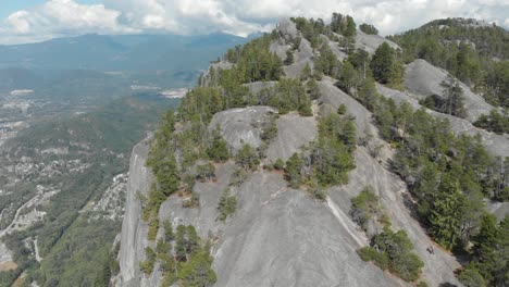 Aerial-view-of-Chief-Mountain-during-a-cloudy-day