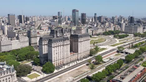 Aerial-parallax-shot-of-the-Ministry-of-Defense-of-Argentina-in-Buenos-Aires