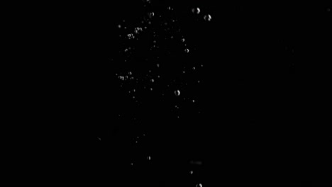Lemon-Slice-Falling-into-Water-Super-Slowmotion,-Black-Background,-lots-of-Air-Bubbles,-4k240fps