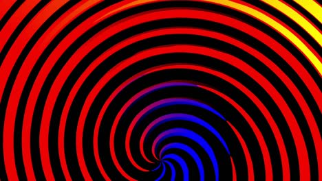 Espiral-Hipnótica-Negra-Animada-En-El-Fondo-Rojo