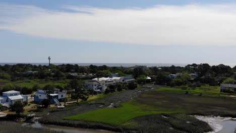 tybee-island-houses-construction-marsh-beach-water-tower-drone-aerial