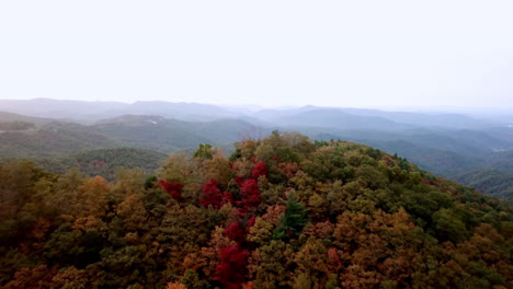 Aerial-Pullout-Fall-Colors-South-of-Blowing-Rock-NC,-Blowing-Rock-North-Carolina
