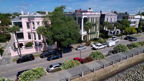 Charleston-SC,-Charleston-South-Carolina,-Historische-Alte-Häuser-Entlang-Der-Batterie
