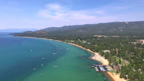 Beach-Resort-And-Marina-At-Lahe-Tahoe-During-Summer-In-California-USA