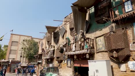Calle-Antigua-En-La-Ciudad-De-El-Cairo,-Egipto.-Panorámica
