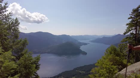 Great-Central-Lake-Lookout-at-the-Summit-of-Thunder-Mountain,-Vancouver-Island,-BC,-Canada