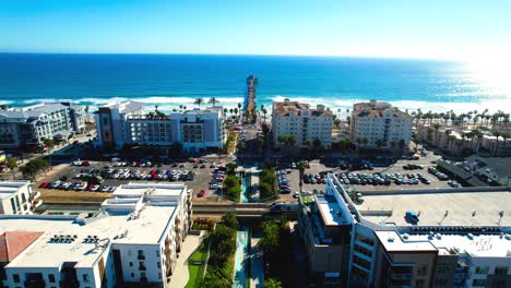 Downtown-Oceanside-Hotels-and-Pier-Drone