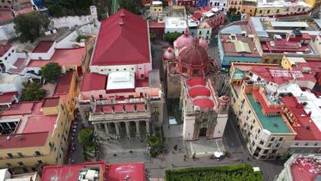 Theatro-Juarez,-Guanajuato,-Mexico,-Drone-Shot-4k,-Central-Park