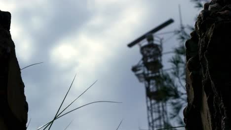 Military-rotating-telecommunication-radar-tower