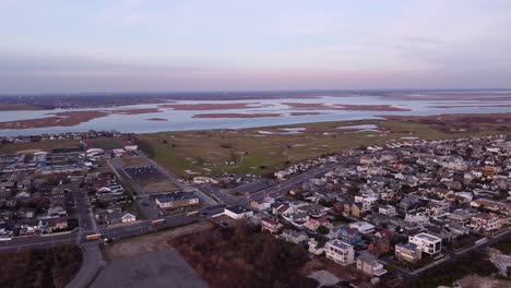 Sunset-Aerial-View-of-Lido-Beach-Residential-Area-in-Long-Island-New-York