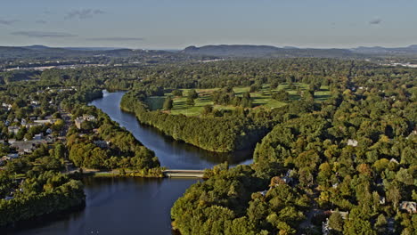 New-Haven-Connecticut-Aerial-v25-pan-shot-away-from-old-country-golf-course-towards-whitneyville-neighborhoods-with-beautiful-countryside-homes---Shot-with-Inspire-2,-X7-camera---October-2021