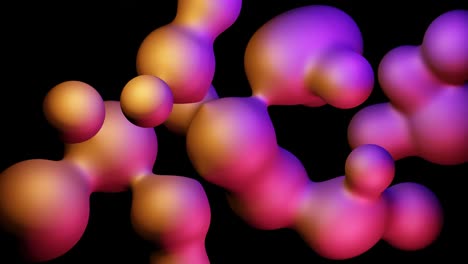 Abstract-orange-and-purple-color-liquid-wavy-bubble-shapes-futuristic-background-animation