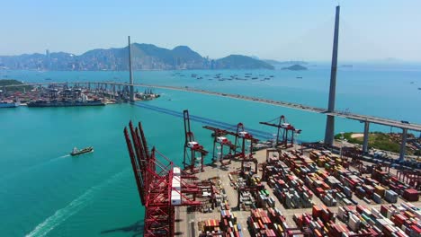 Hongkong-Hafenterminal,-Luftaufnahme