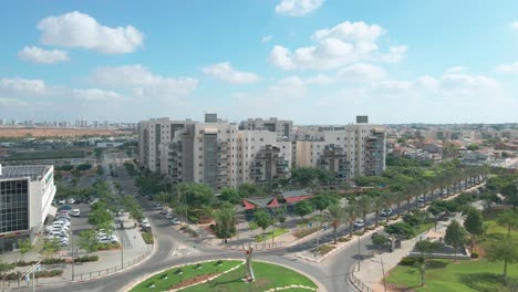 Aerial-Shot-Dolly-Out-of-Neighborhood-At-Netivot-City