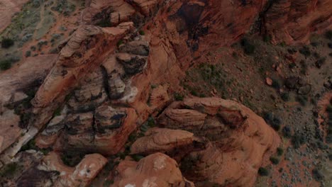Aerial-Drone-footage-of-the-mountainous-red-rocks-in-southern-Utah