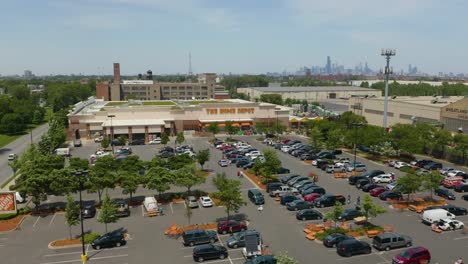 Aerial-View-of-The-Home-Depot---Drone-Orbiting-Shot