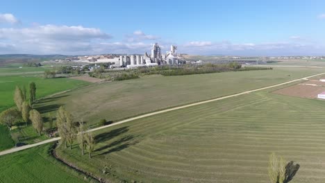 Cement-Factory-and-Fields-Drone-Video