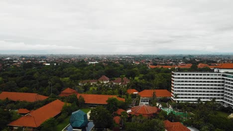 Beautiful-cinematic-Sanur-beach,-Bali-drone-footage-with-interesting-landscape,-hotel,-resorts-and-calm-weather