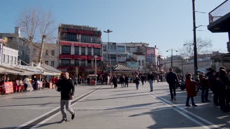 Istanbul,-Turkey---January-2,-2022:-People-walk-in-Istanbul-near-grand-bazar