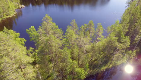 Stunningly-beautiful-narrow-isthmus-leading-to-a-small-island-in-Finnish-wilderness