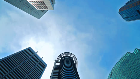 Time-lapse-beautiful-architecture-business-building-cityscape-of-Singapore-city